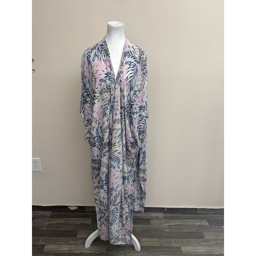 Torrid Women’s BoHo cover up kimono wrap Size 3/4 Oversized Open Front leaf